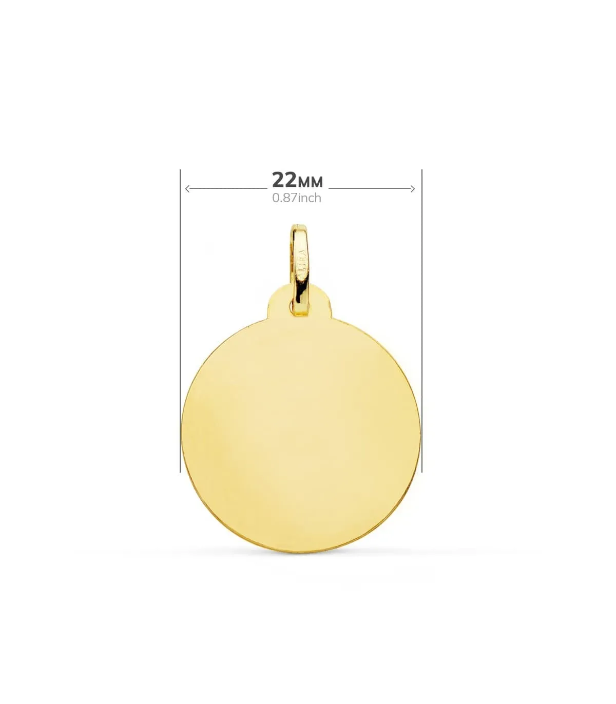 Médaille Sainte Lucie Or 18 K 22 MM Sculptée