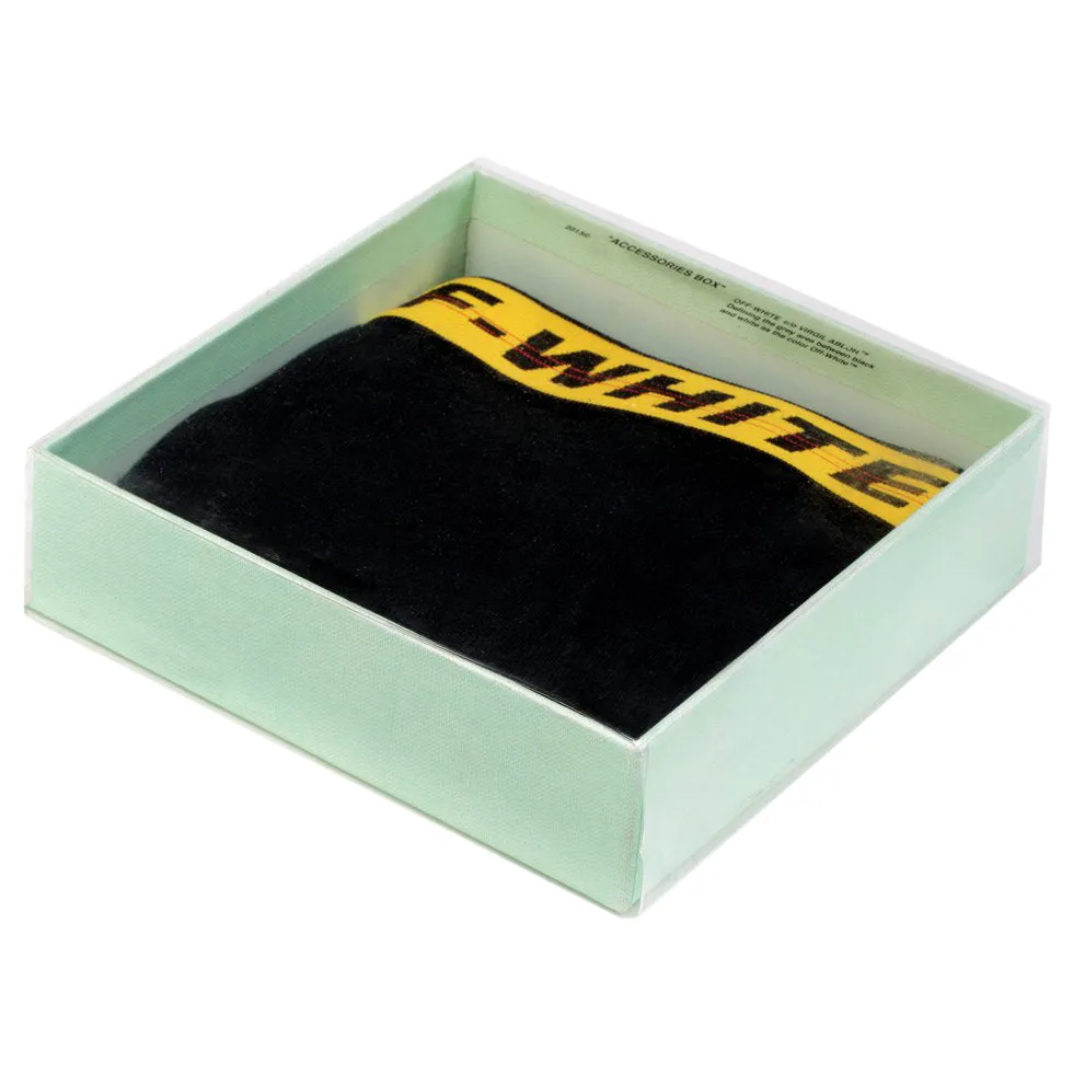 OFFWHITE SINGLE PACK STRETCH COTTON BOXER BRIEFS BLACK/YELLOW/BLACK