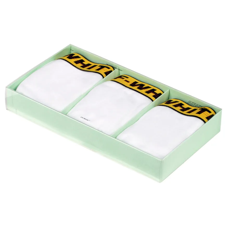 OFFWHITE THREE PACK STRETCH COTTON BOXER BRIEFS (SS19) WHITE/YELLOW/BLACK