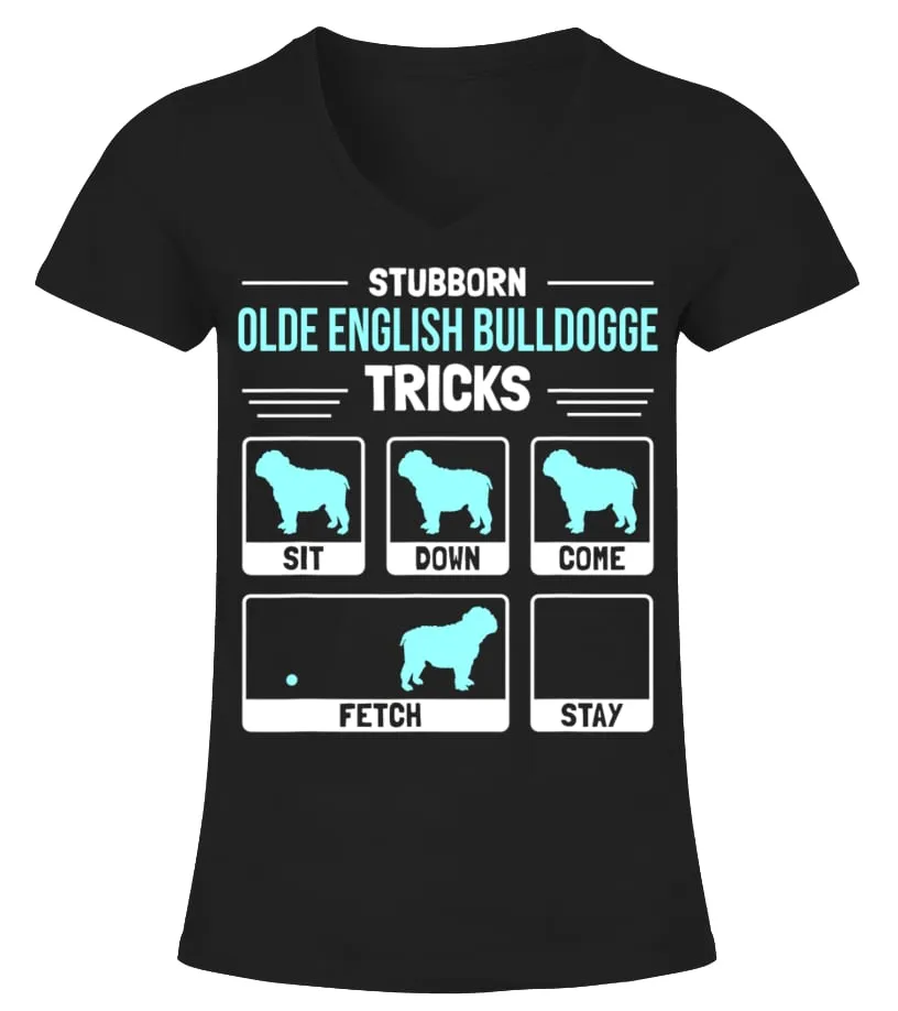 Olde English Bulldogge Dog Owner Camiseta cuello pico Mujer