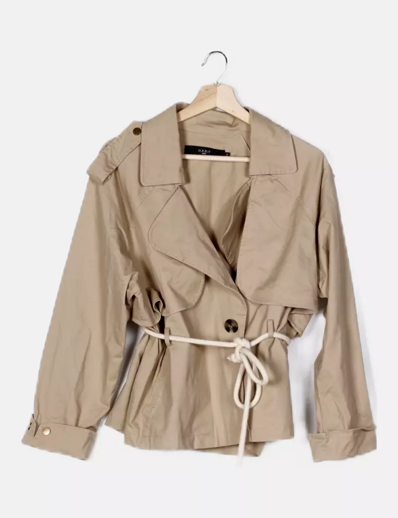 O.p.d.v Trench crop beige