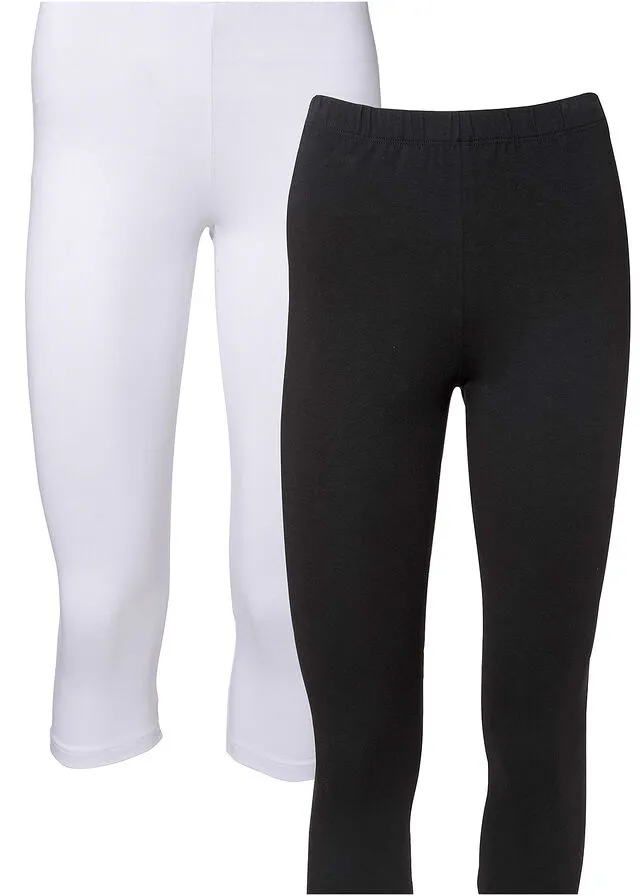 PACK DE 2 LEGGINGS CROPPED BLANCONEGRO