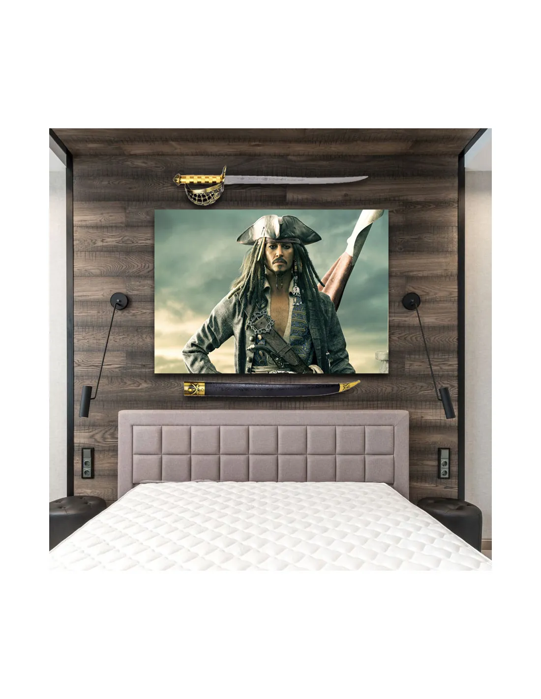 Pack Espada Jack Sparrow Piratas Del Caribe + Estandarte