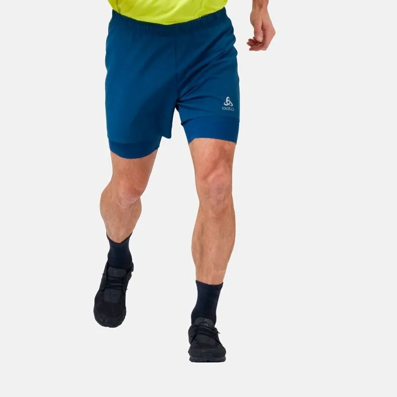 Pantalones cortos de running para hombre Odlo 2 En 1 Zeroweight (Blue Wing Teal)