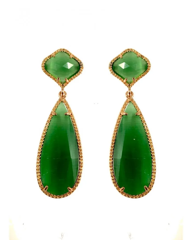 PENDIENTES BISUTERIA FINA VERDES