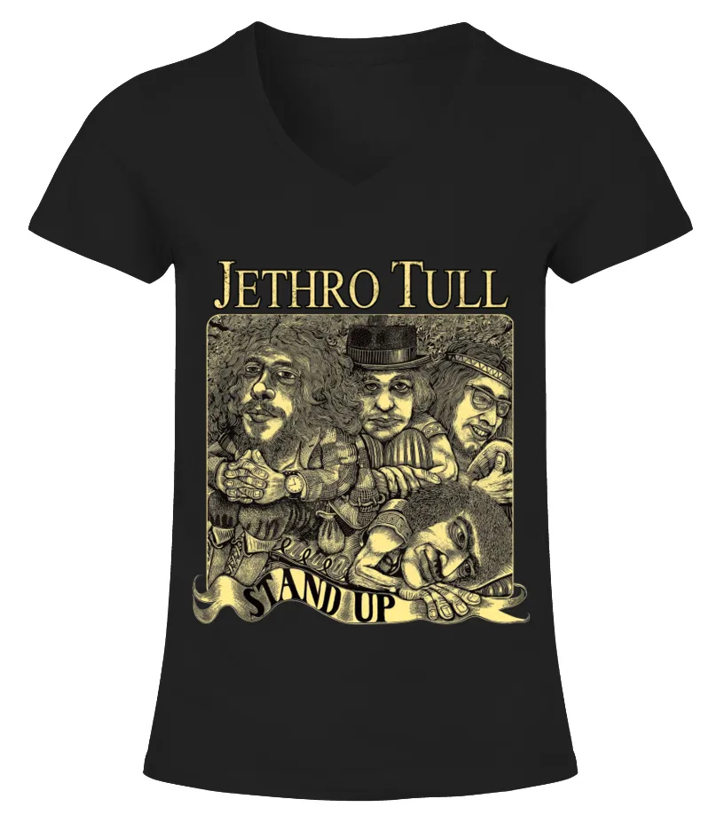 PGSRBK. JETHRO TULL, STAND UP CAMISETA CUELLO PICO MUJER