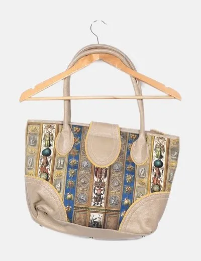 Picard Bolso shopper beige estampado