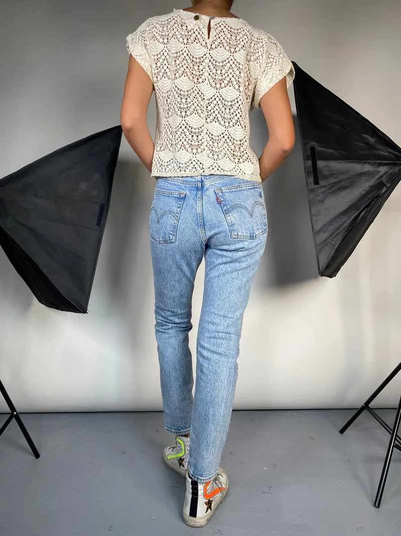 RAPSODIA Polera Blanca Broderie