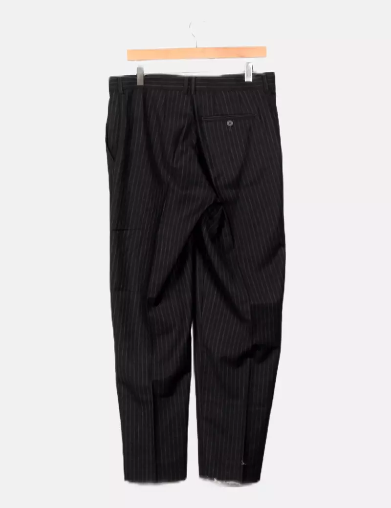 SACOOR Conjunto negro raya diplomática
