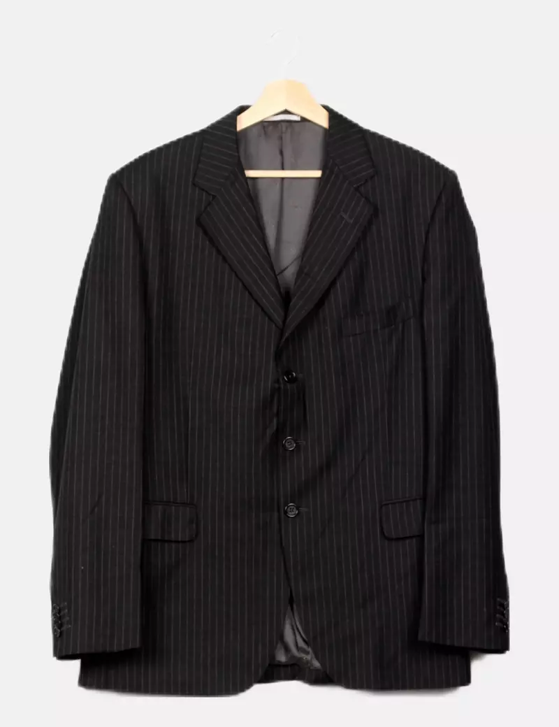 SACOOR Conjunto negro raya diplomática