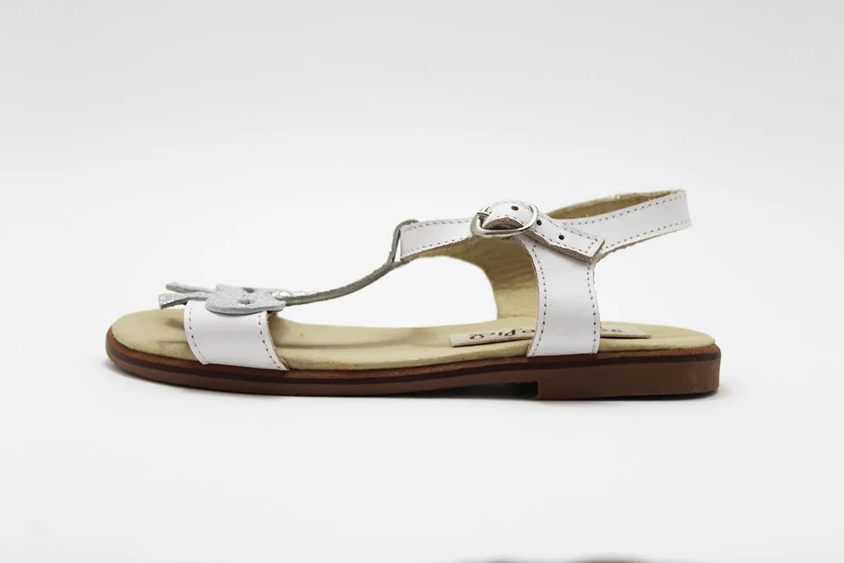Sandalia blanco/plata niña