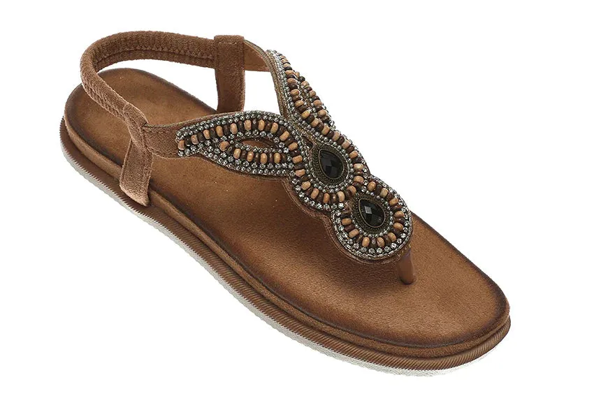 SANDALIA PLANA ANNIE CAMEL