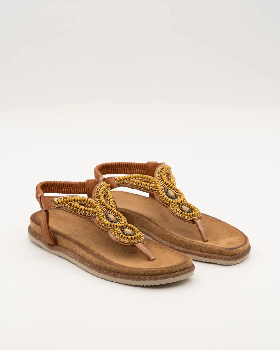 SANDALIA PLANA ANNIE CAMEL