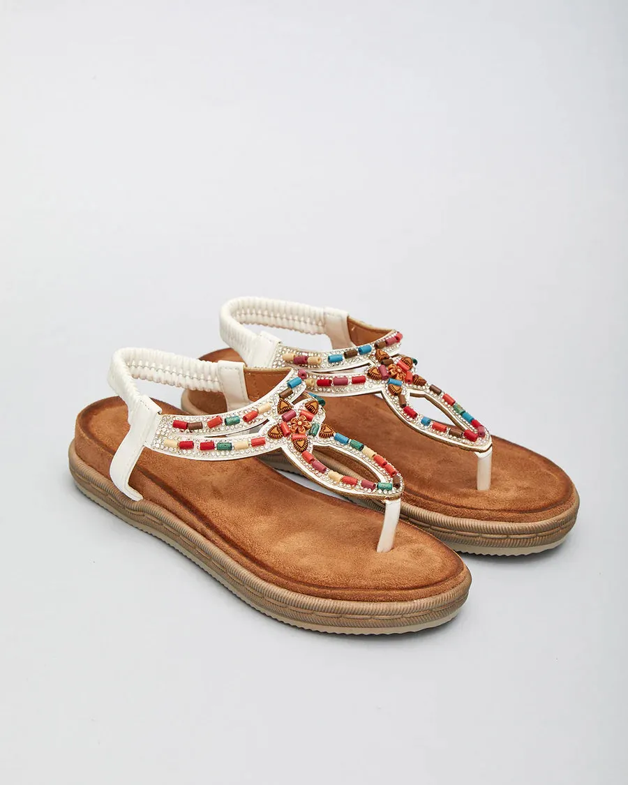 SANDALIA PLANA CARLA WHITE