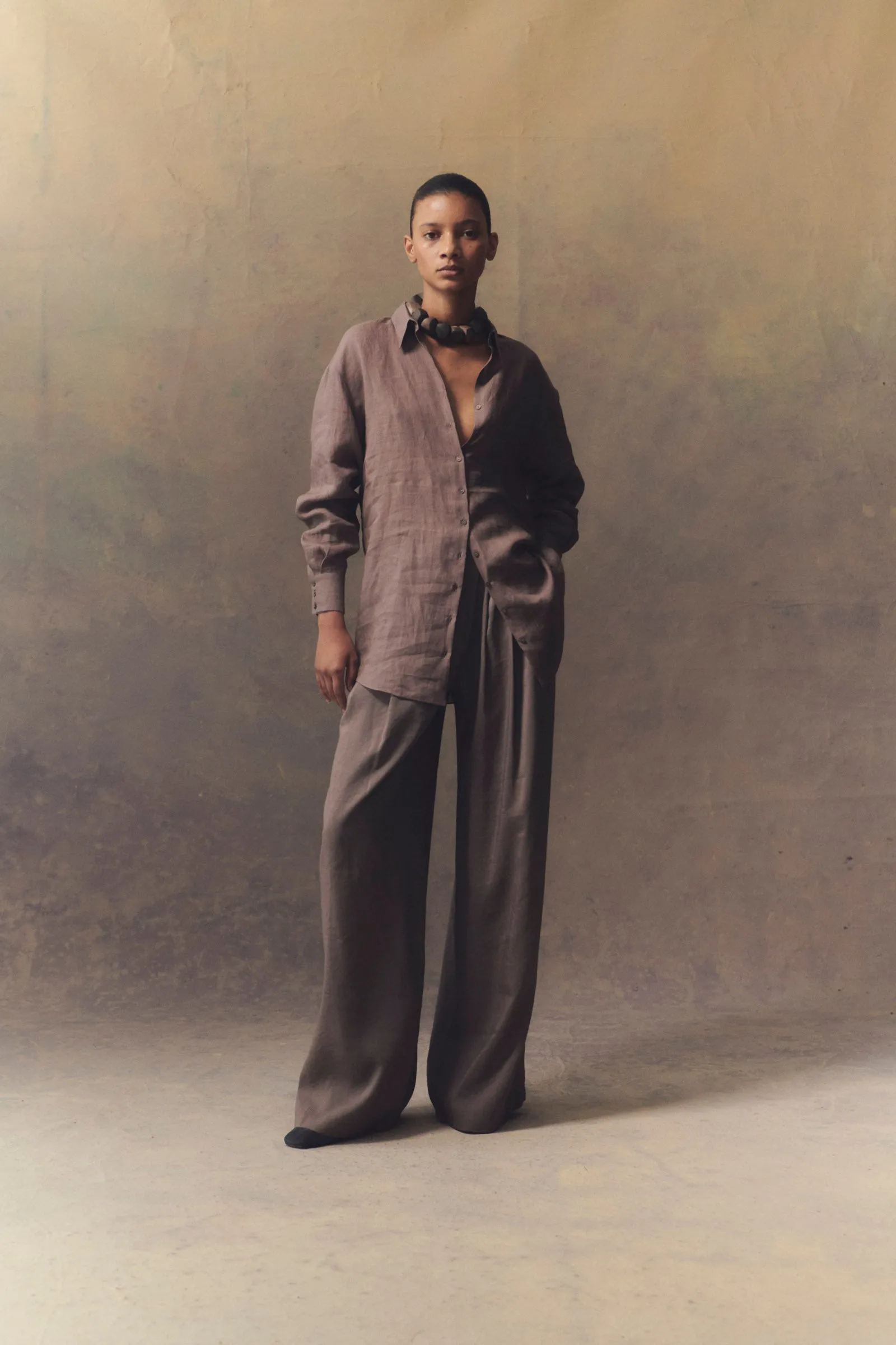 She, lavender pants
