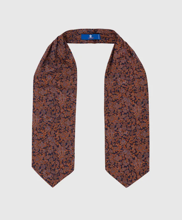 Stefano Ricci Children's light brown patterned silk ascot tie