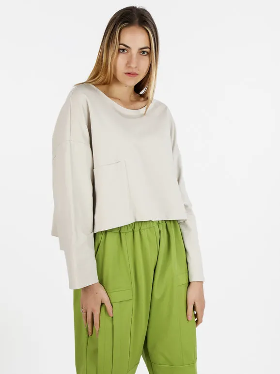Sun Sun Camiseta cropped de mujer con bolsillo.
