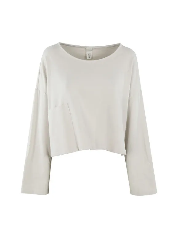 Sun Sun Camiseta cropped de mujer con bolsillo.