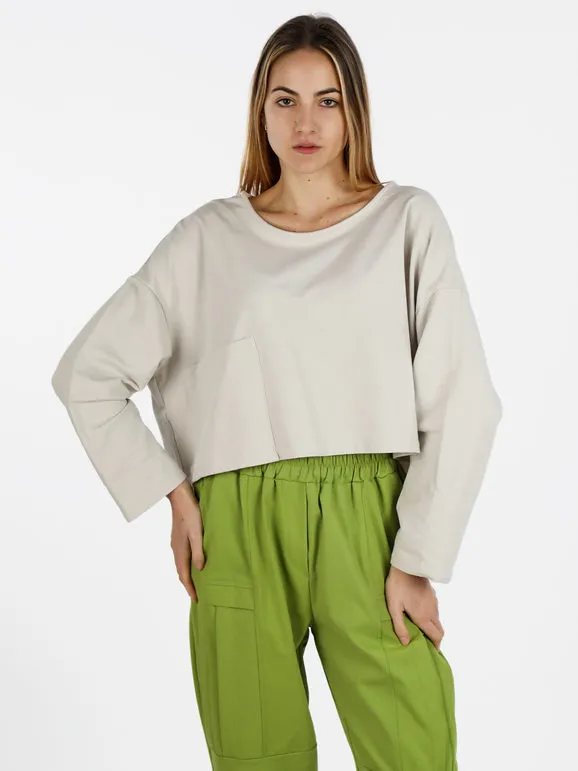 Sun Sun Camiseta cropped de mujer con bolsillo.