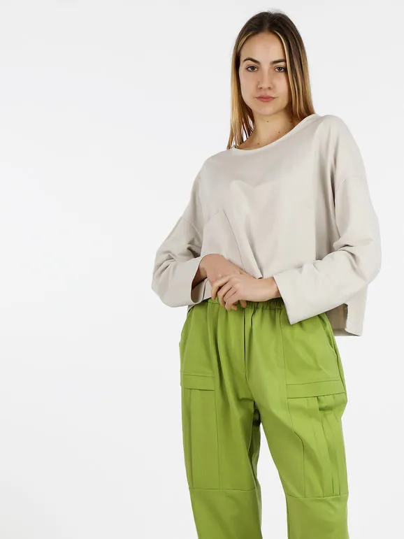Sun Sun Camiseta cropped de mujer con bolsillo.