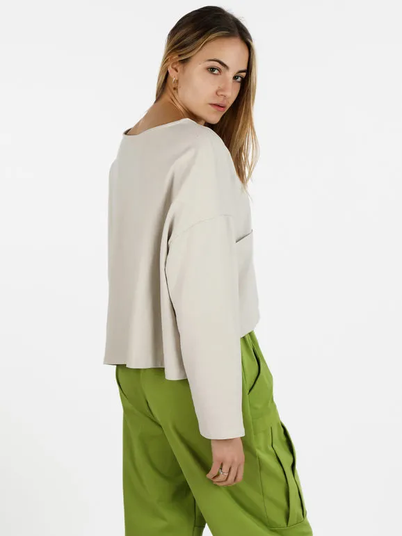 Sun Sun Camiseta cropped de mujer con bolsillo.