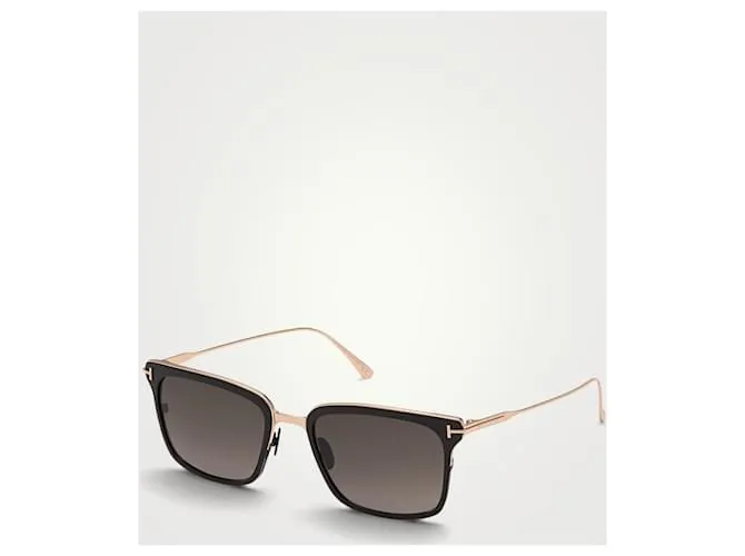 Tom Ford0831 01K occhiali da sole titanio Negro Dorado 