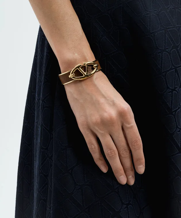 Valentino VLogo Signature metal bracelet in brown