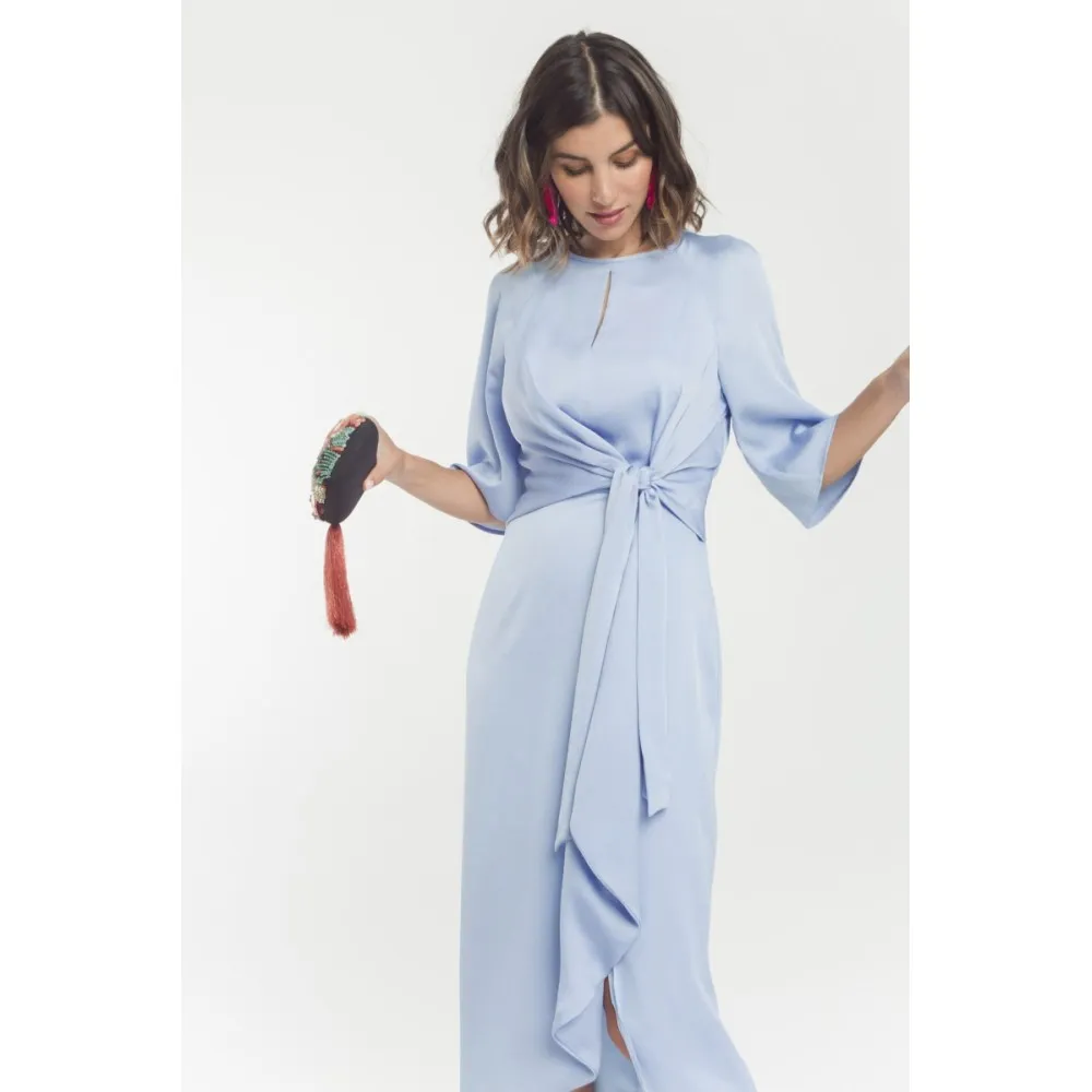 Vestido ALBA CONDE celeste nudo