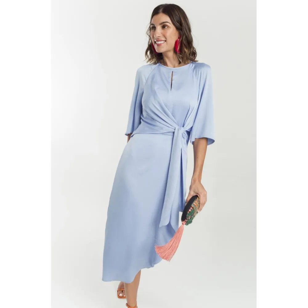 Vestido ALBA CONDE celeste nudo