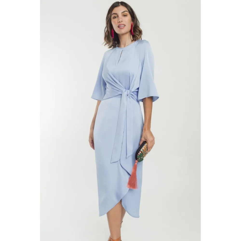 Vestido ALBA CONDE celeste nudo