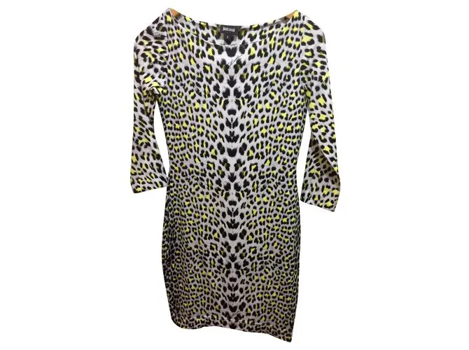 Vestido con estampado de la firma Just Cavalli Multicolor Estampado de leopardo 