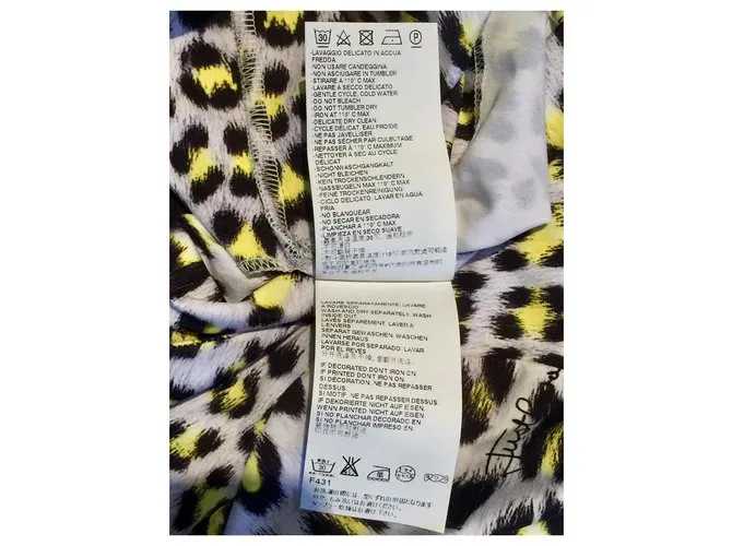 Vestido con estampado de la firma Just Cavalli Multicolor Estampado de leopardo 