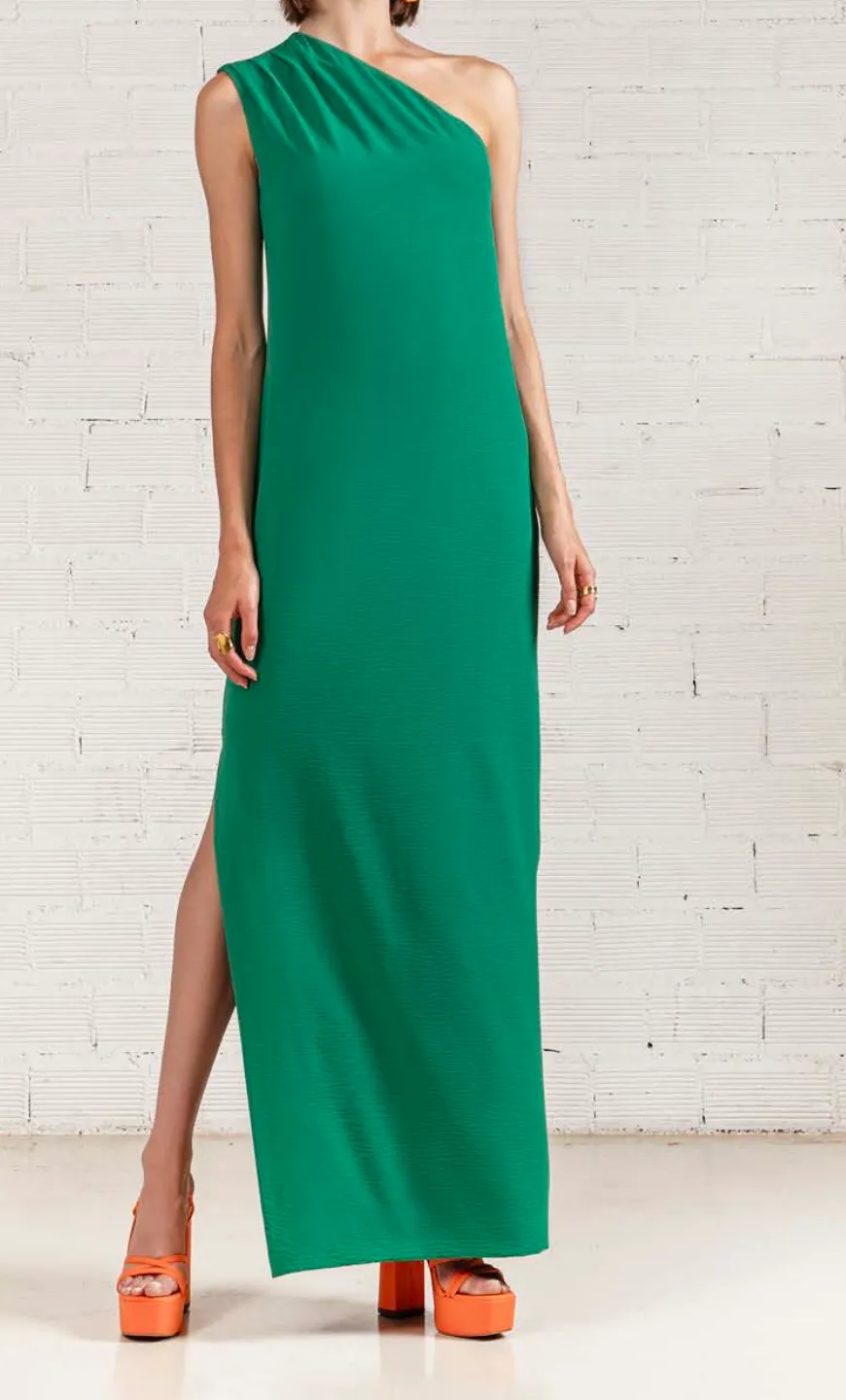 VESTIDO LARGO ASIMTRICO VERDE