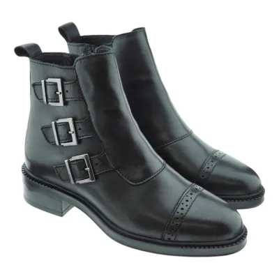 VEXEDBotines Planos Mujer Negros Vexed Hebillas Ayana 7221