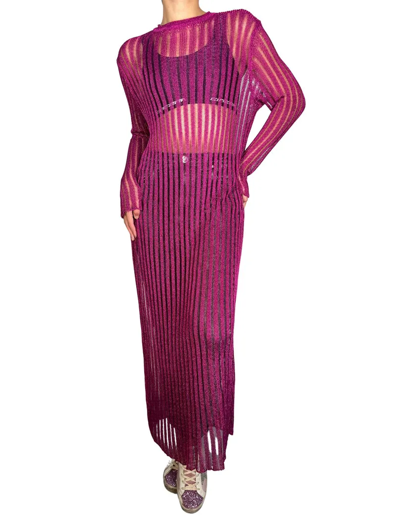 ZARA Vestido Traslucido Tejido