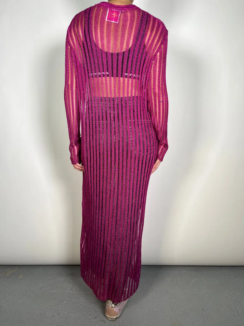 ZARA Vestido Traslucido Tejido